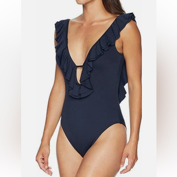 Michael Kors Other - Michael Kors Charcoal Ruffle Swimsuit